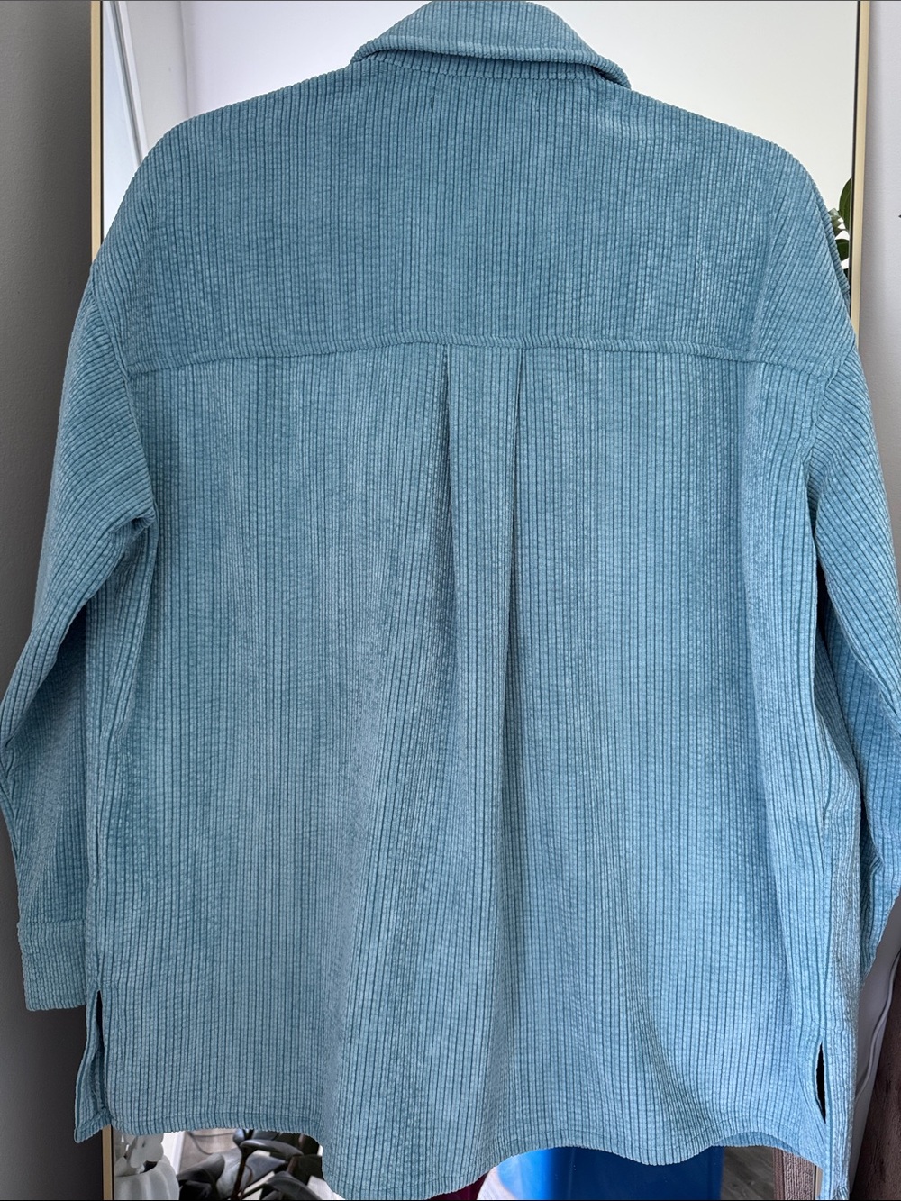 Forever 21 Dusty Blue Ribbed Button-Up Shacket - Picture 5 of 5